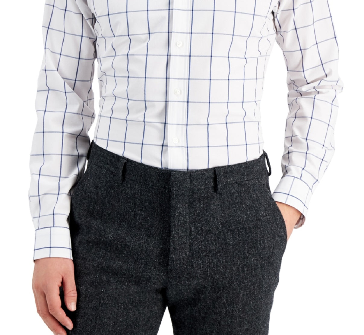 Camisa social masculina Club Room Slim Fit com elasticidade em 4 direções, branca, tamanho extragrande
