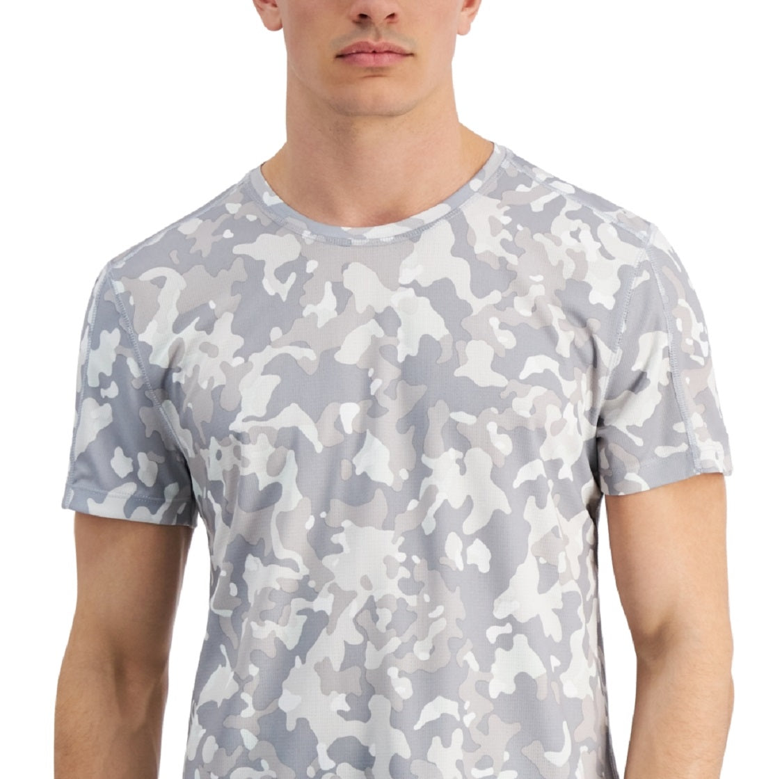 Camiseta de treino masculina com estampa Birdseye da ID Ideology, cinza, tamanho XX-G