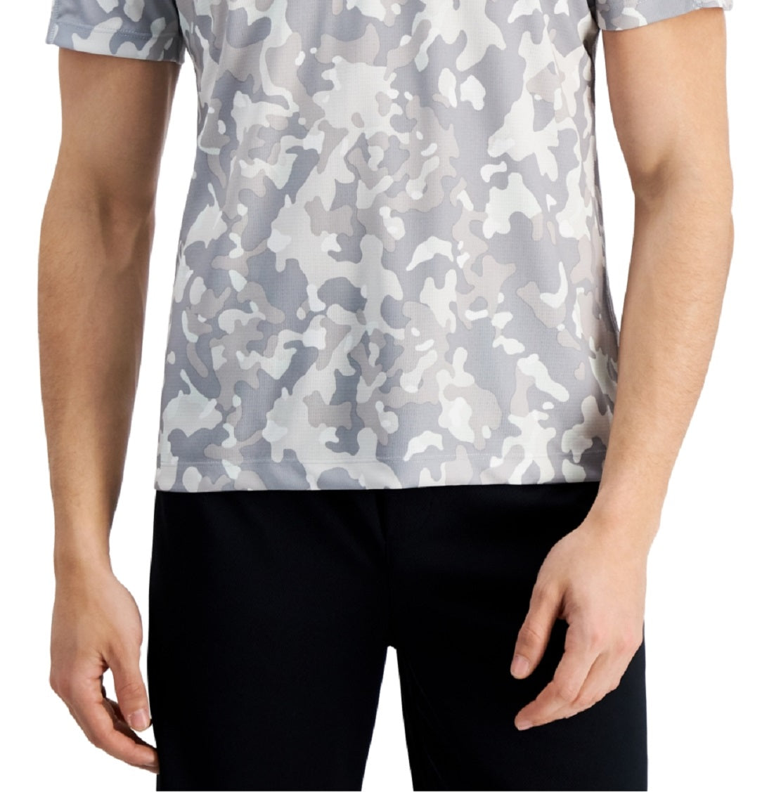 Camiseta de treino masculina com estampa Birdseye da ID Ideology, cinza, tamanho XX-G