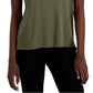 Camiseta feminina Alfani com gola redonda, verde, tamanho pequeno