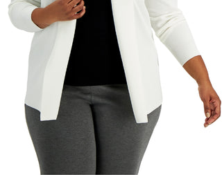 Alfani Women's Open Front Cardigan White Size 0X