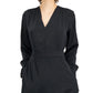 Vestido feminino Alfani com decote em V, preto, tamanho X-S