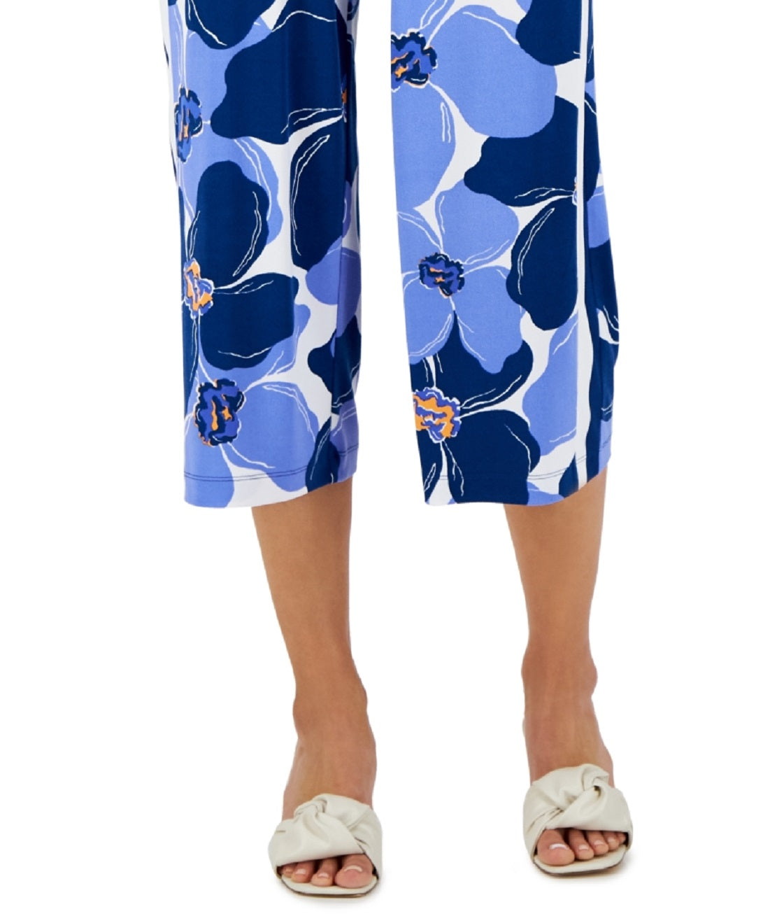 Calça Lounge Feminina com Estampa Floral JM Collection Azul Tamanho X-G