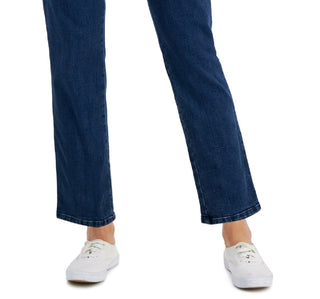 Calça jeans feminina Karen Scott Chambray Pull On Azul Tamanho Grande