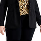 Blazer feminino Alfani com gola xale, preto, tamanho 3X
