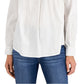 Blusa feminina estilo &amp; co com decote aberto e mangas curtas, branca, tamanho extragrande