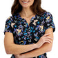Karen Scott Top Henley Feminino Hatched Meadow Preto Tamanho X-G
