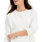 Moletom feminino Karen Scott de algodão alto e baixo, branco, tamanho extragrande