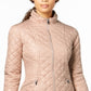 Casaco acolchoado com capuz feminino Via Spiga, rosa, tamanho X-S