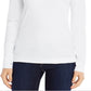 Suéter feminino de algodão com gola alta Three Dots, branco, tamanho X-G