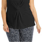 Camiseta regata feminina Alfani Twisted preta tamanho 2X