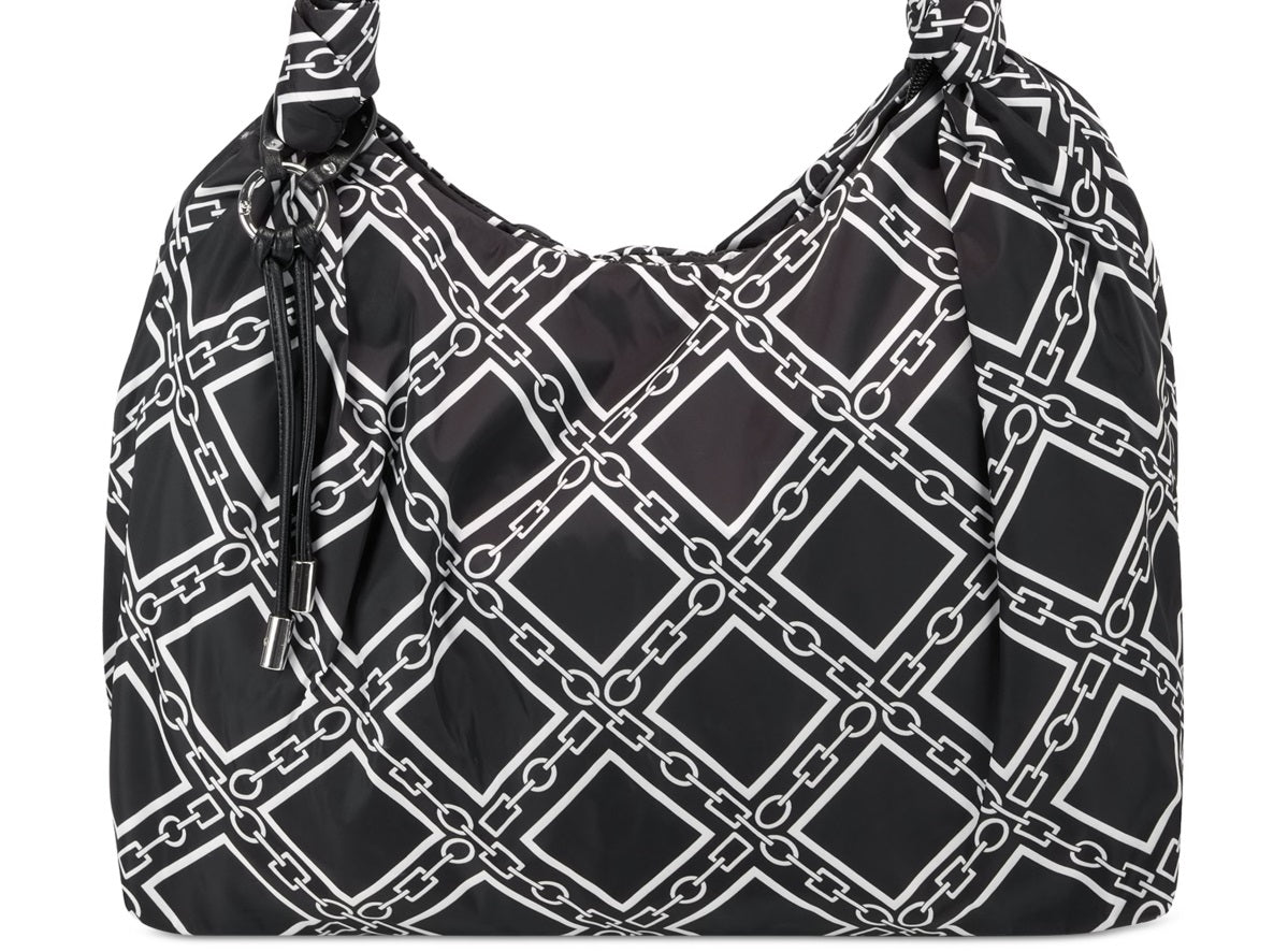 Bolsa tote feminina Nosida de nylon macio da INC International Concepts, preta, tamanho regular