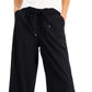 Calça feminina estilo &amp; co, perna larga, macia, preta, tamanho grande
