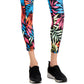 Leggings femininas ID Ideology Fern com bolso lateral 7/8, pretas, tamanho pequeno