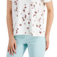 Blusa feminina Alfani com estampa de gola redonda, tamanho pequeno, laranja