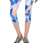 ID Ideology Leggings femininas de compressão com estampa de pétalas e bolso lateral, tamanho pequeno, azul