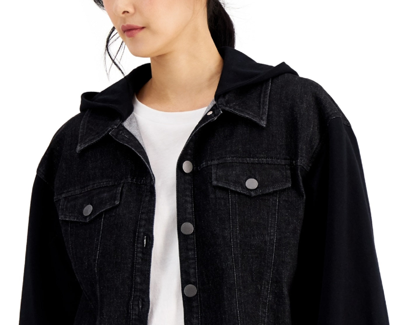 Jaqueta feminina INC International Concepts Mix Media, preta, tamanho pequeno