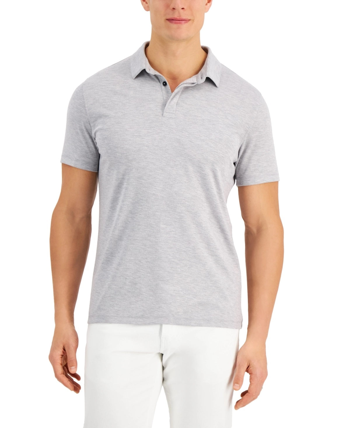 Camisa polo Alfatech Stretch Solid Masculina Alfani Cinza Tamanho XX-G