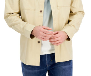 Alfani Men's Twill Overshirt Brown Size Large