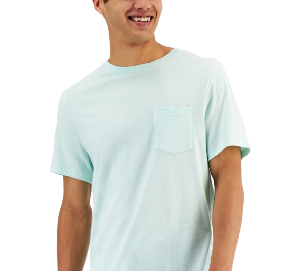 Conjunto de pijama masculino Club Room, 2 peças, camiseta lisa e calça estampada, azul, tamanho extragrande