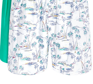 Club Room Masculino Pacote com 2 Boxers Tropicais e Sólidos Verdes