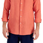 Camisa de linho masculina Club Room laranja
