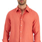 Camisa de linho masculina Club Room laranja tamanho grande