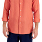 Camisa de linho masculina Club Room laranja tamanho grande