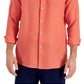 Camisa de linho masculina Club Room laranja