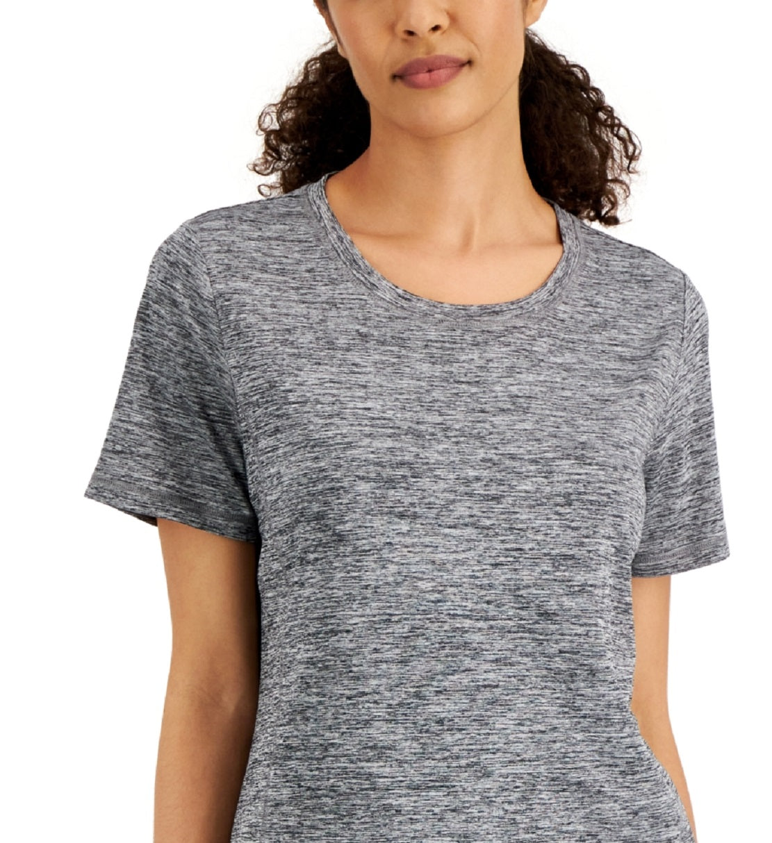 Karen Scott Top tingido espacial feminino, preto, tamanho extragrande