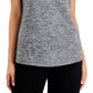 Karen Scott Top tingido espacial feminino, preto, tamanho extragrande