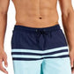 Calção de banho masculino Club Room com listras coloridas e secagem rápida, tamanho GG, azul