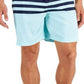 Calção de banho masculino Club Room com listras coloridas e secagem rápida, tamanho GG, azul