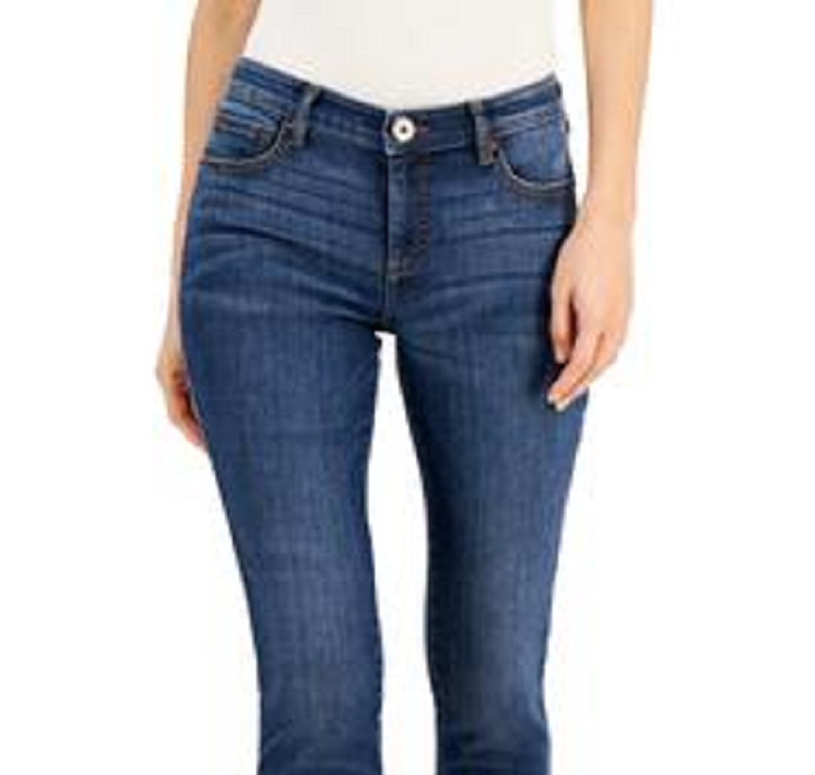 Calça jeans skinny feminina INC International Concepts, cintura média, azul, tamanho 4