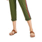 Calça feminina estilo &amp; co com punho, verde, tamanho grande
