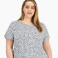 Camiseta estampada feminina Alfani branca tamanho 0X
