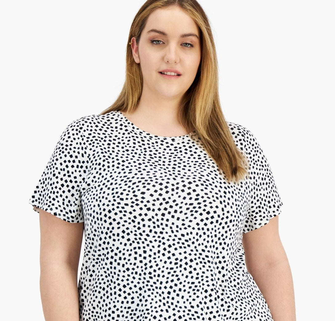 Camiseta estampada feminina Alfani branca tamanho 0X