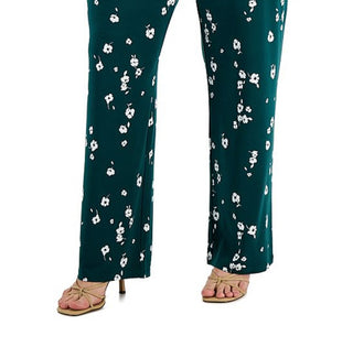 Calça Alfani Feminina Estampa Floral Verde Tamanho 3X