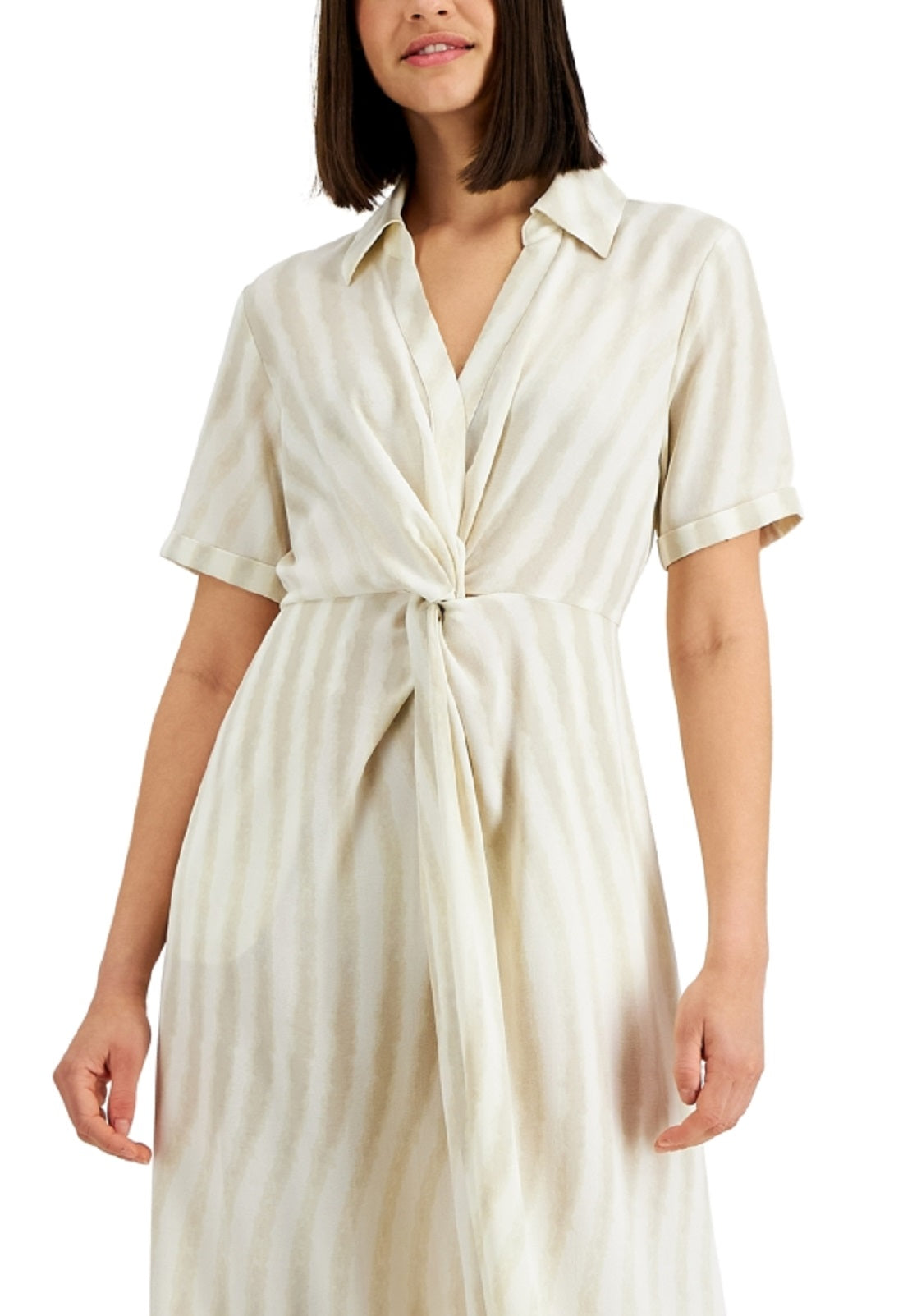 Vestido longo com frente torcida Alfani feminino, marrom, tamanho 4, pequeno