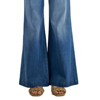 Calça jeans feminina de cintura alta e perna larga, azul, tamanho 8, da Inc International Concepts