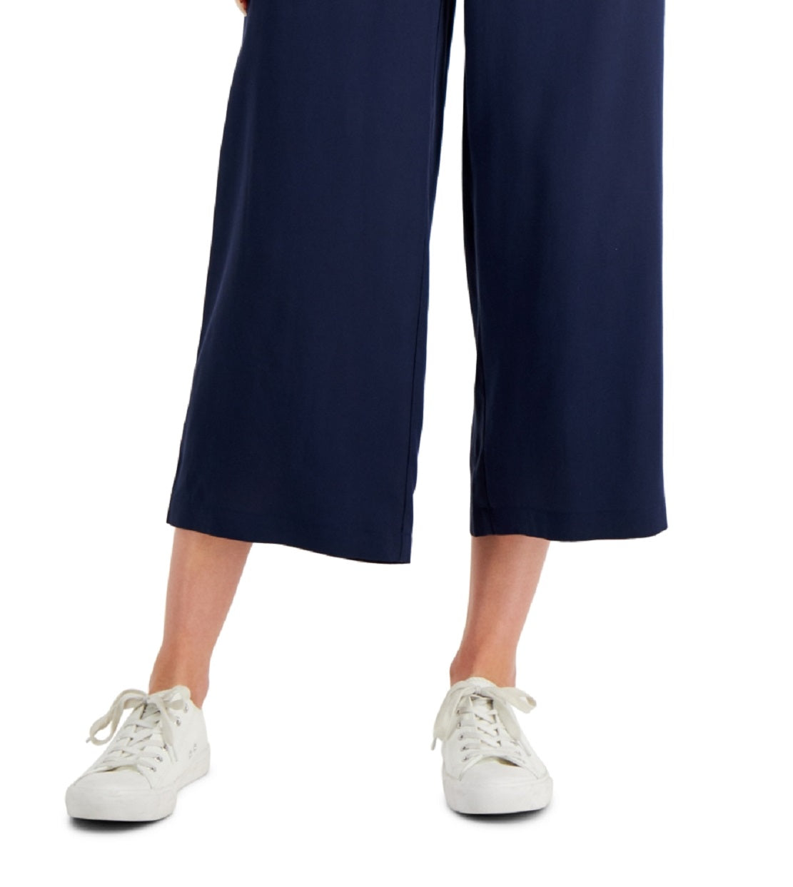 Calça feminina Charter Club Crop Wide Leg Azul Tamanho Pequeno Médio