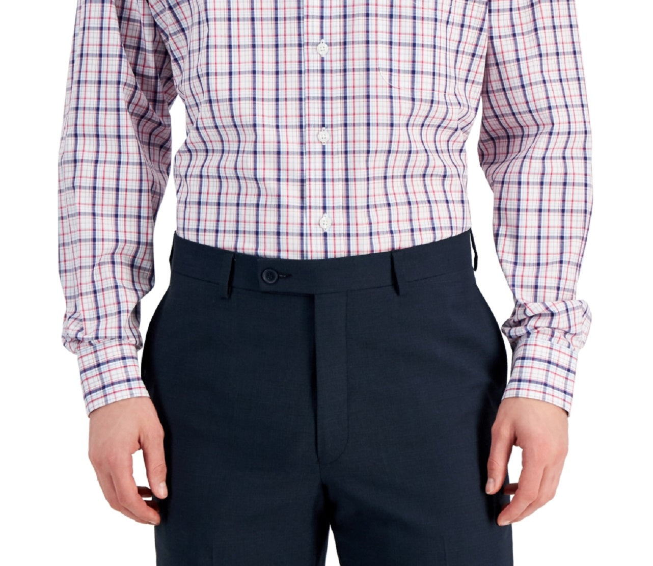 Camisa social masculina de algodão com ajuste regular Club Room, branca, tamanho 15 x 32 x 33