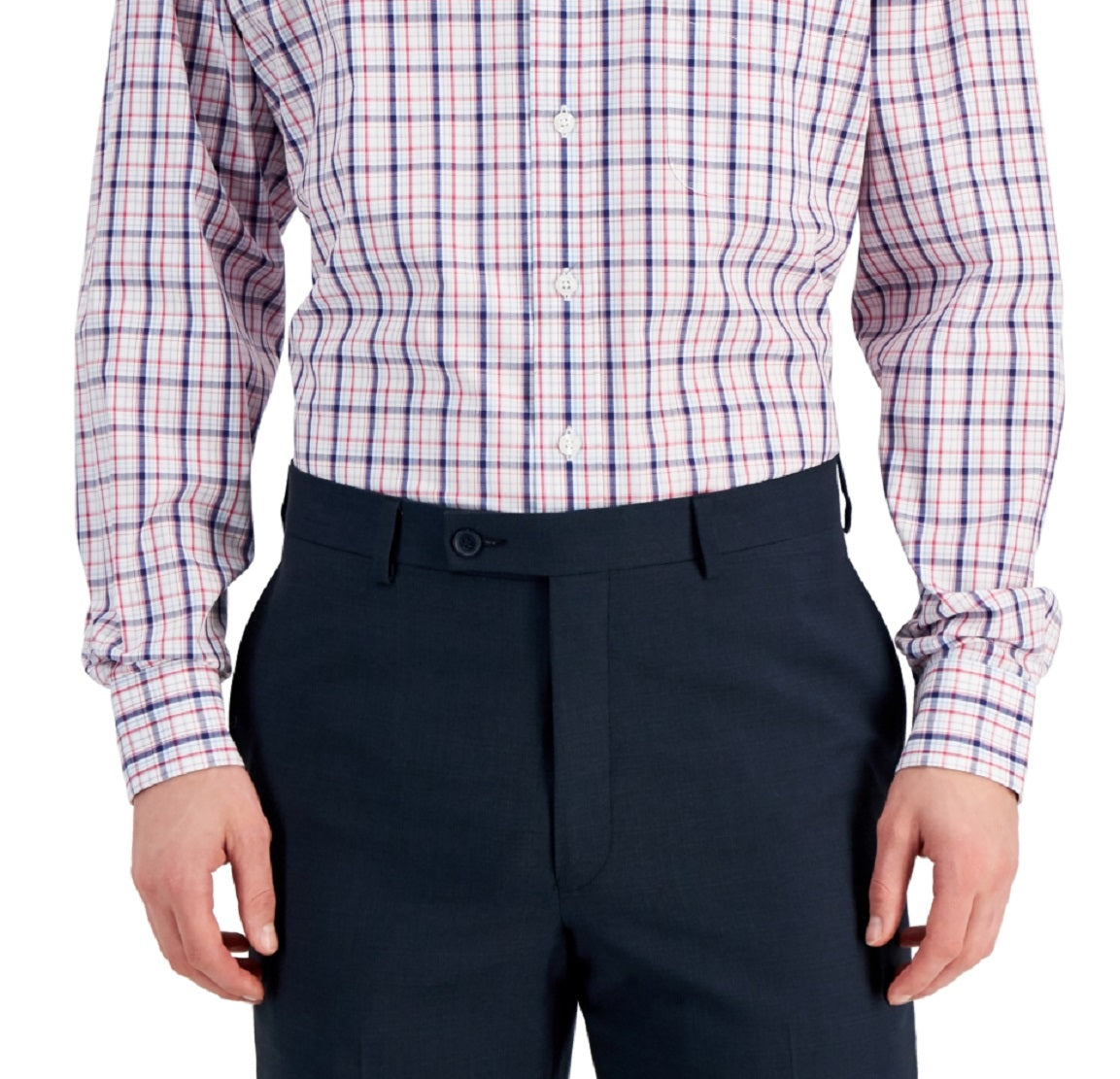 Camisa social masculina Club Room Regular Fit de algodão vermelha tamanho 15,5 x 32 x 33