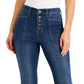 Jeans curto feminino Style &amp; Co com botões e zíper, azul, tamanho 12