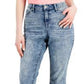 Calça jeans capri feminina estilo &amp; co, azul, com punho curvo, tamanho 12