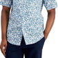 Camisa Baha Floral Masculina Club Room Azul Tamanho Grande