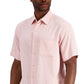 Camisa texturizada masculina Club Room rosa tamanho grande