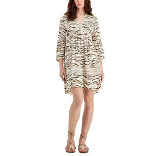 Vestido feminino com estampa de tigre da INC International Concepts, marrom, tamanho XX-G