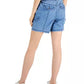 Shorts femininos estilo &amp; co, azul, com pespontos, tamanho 10, pequeno