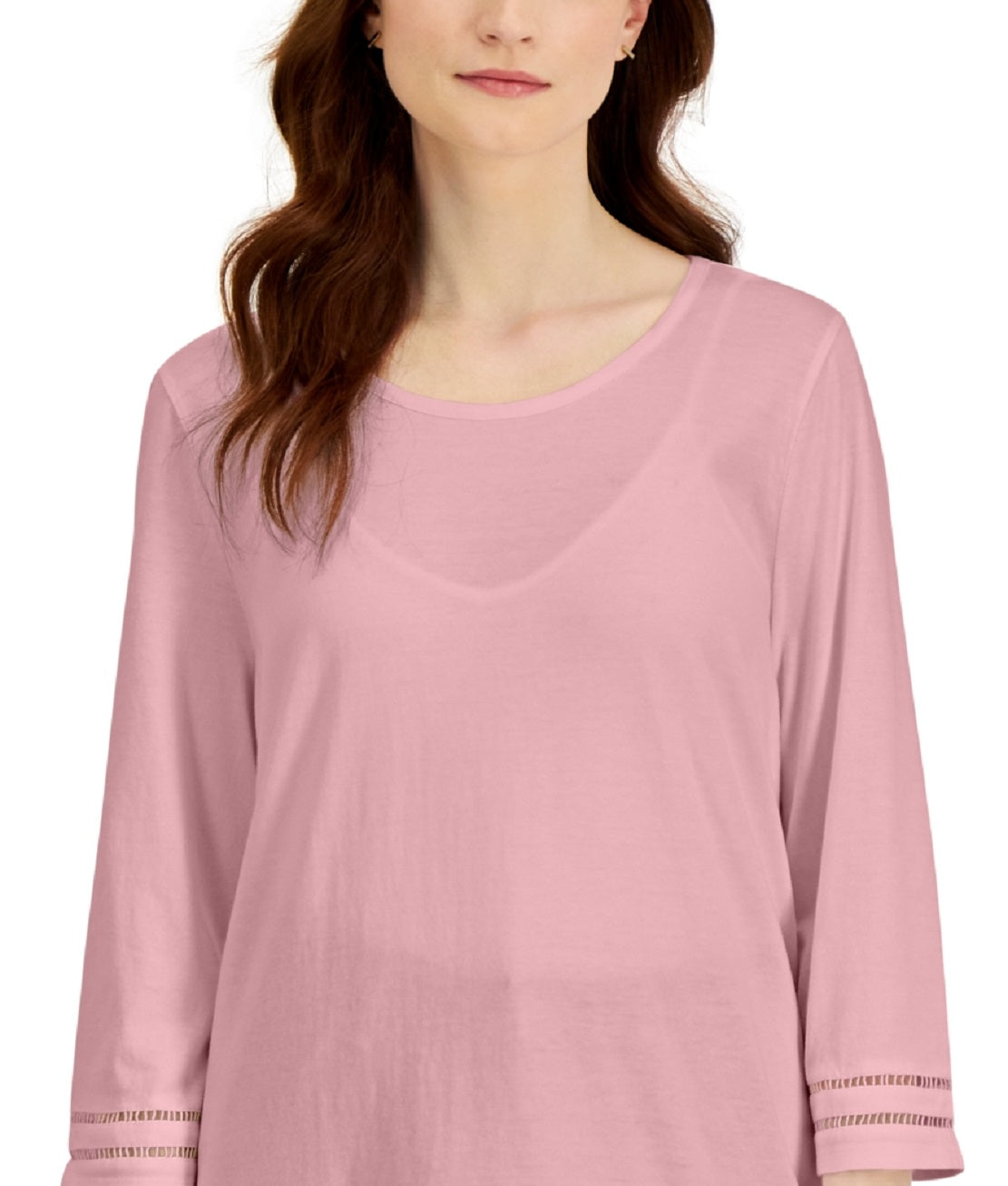 Karen Scott Top Feminino com Acabamento em Treliça Rosa Tamanho XX-G